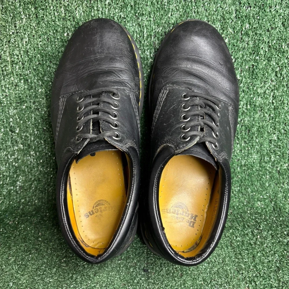 Dr. Martens 8053 Padded Collar Leather Grunge Goth Derby Shoes Black Mens Size 9